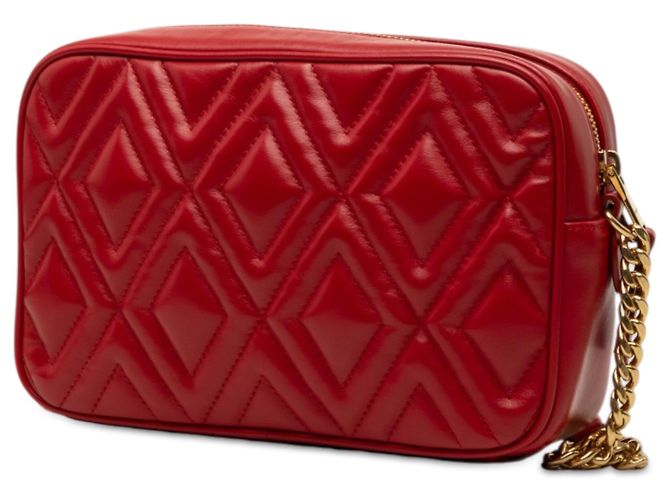 Borsa camera Miu Miu in nappa matelassé rossa con catena Rosso - vista 2