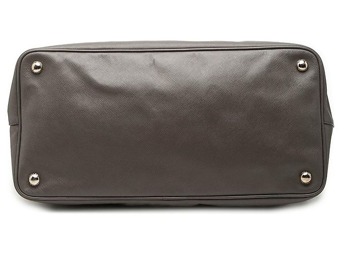 Borsa Shopping Prada Large in Saffiano Marrone Taupe - vista 3