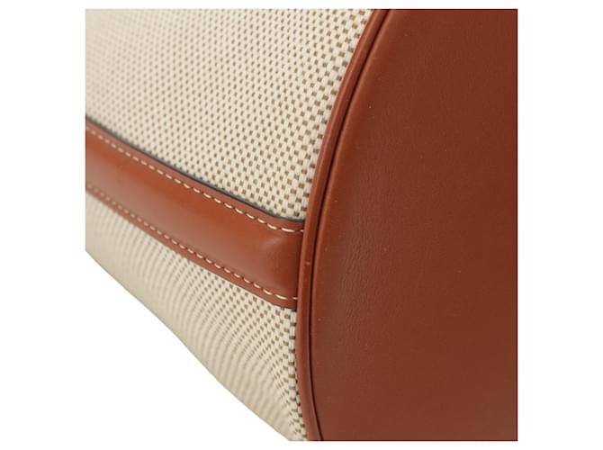 Céline Celine Brown Medium Canvas Bucket 16 Marrone Beige - vista 10