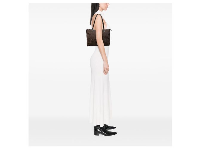 Bolso Tote Fendi Small Zucchino Canvas Marrón Castaño Marrón oscuro - vista 6