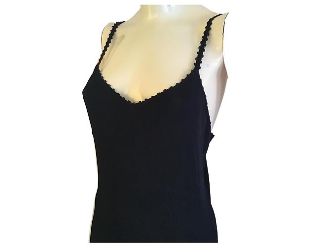 Chanel Slip-Kleid aus schwarzer Viskose - Ansicht 3