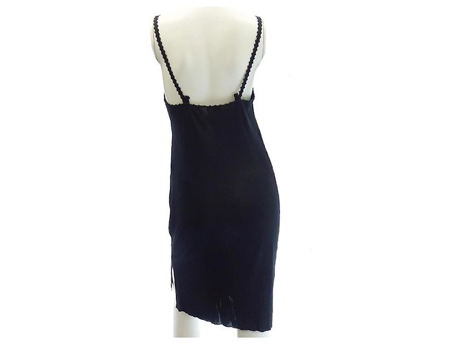 Chanel Slip-Kleid aus schwarzer Viskose - Ansicht 4