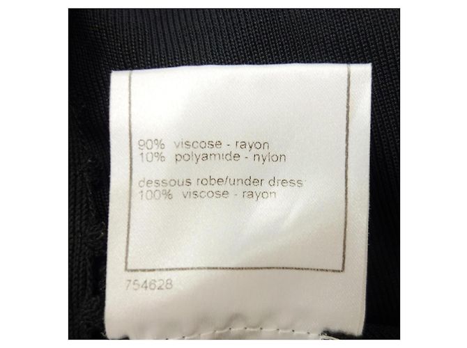 Chanel Slip-Kleid aus schwarzer Viskose - Ansicht 7