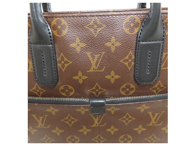 Borsa Business Louis Vuitton Monogram Macassar Marrone Nero - vista 11