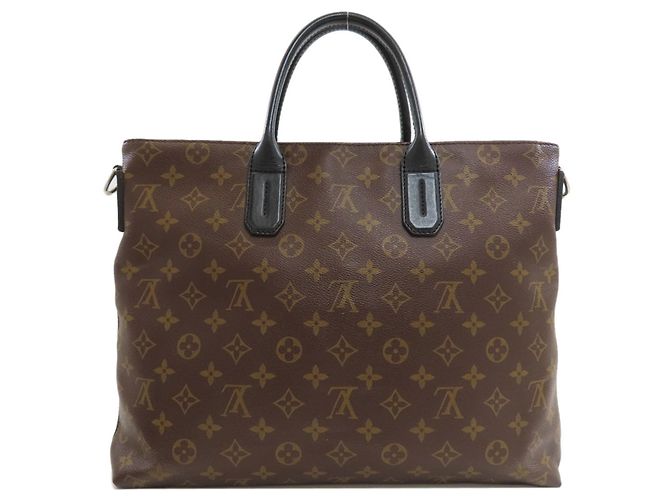 Borsa Business Louis Vuitton Monogram Macassar Marrone Nero - vista 2