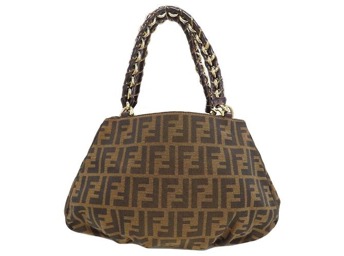 Borsa Fendi Zucca Canvas Marrone - vista 2