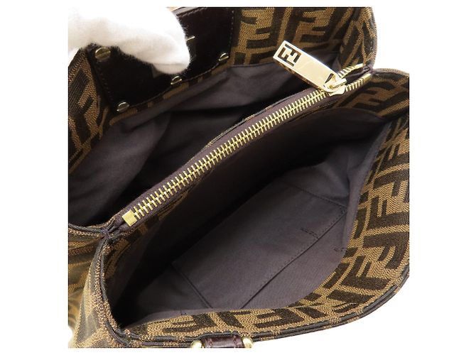 Borsa Fendi Zucca Canvas Marrone - vista 5
