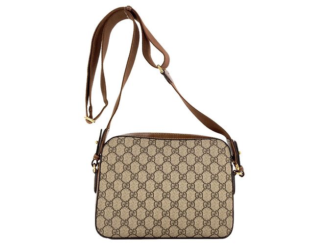Borsa a tracolla Gucci Interlocking G Logo GG Supreme Marrone - vista 2
