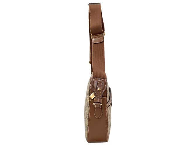 Borsa a tracolla Gucci Interlocking G Logo GG Supreme Marrone - vista 3