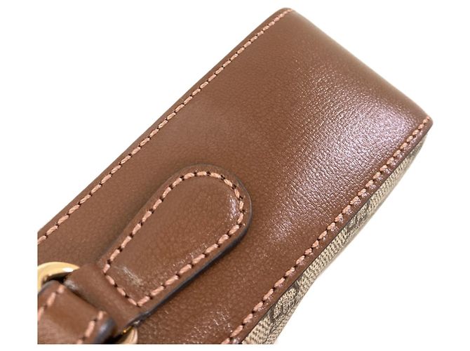 Borsa a tracolla Gucci Interlocking G Logo GG Supreme Marrone - vista 7