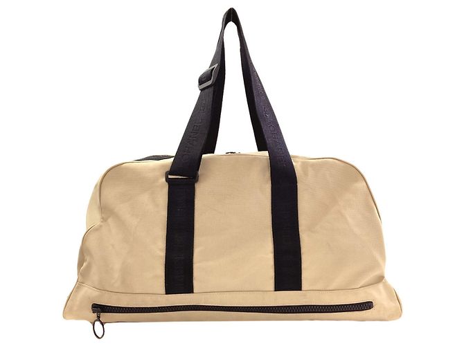 Borsa Boston Chanel Sport Line Nero Beige - vista 2