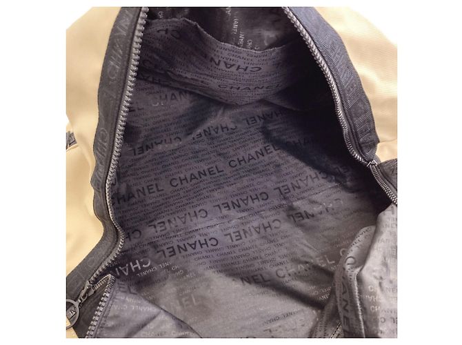 Borsa Boston Chanel Sport Line Nero Beige - vista 5