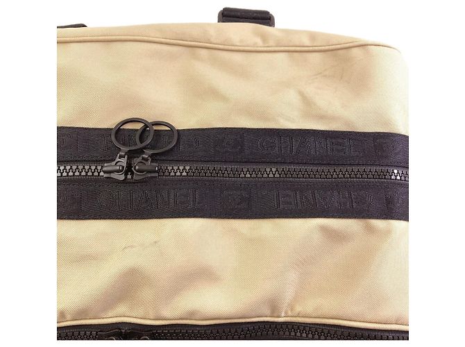 Borsa Boston Chanel Sport Line Nero Beige - vista 9