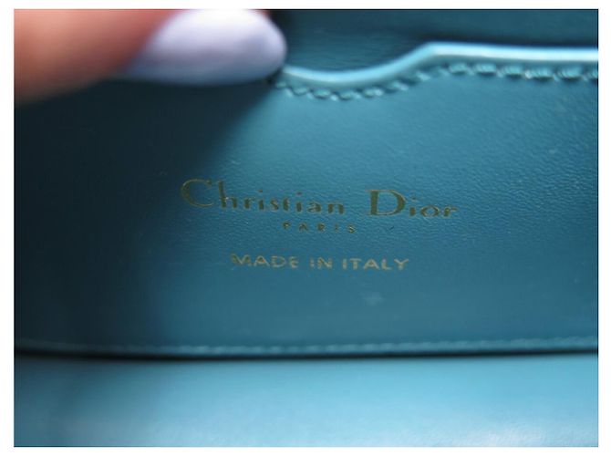 NUOVA BORSA A MANO DIOR MICRO 30 MONTAIGNE IN PELLE BOX CON TRACOLLA Turchese - vista 10