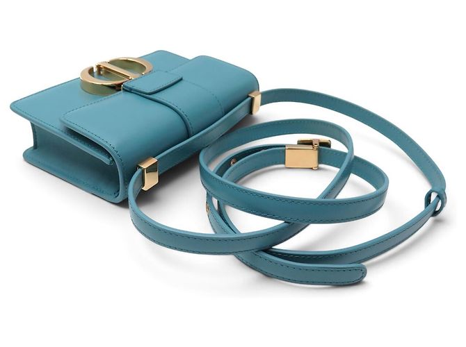 NUOVA BORSA A MANO DIOR MICRO 30 MONTAIGNE IN PELLE BOX CON TRACOLLA Turchese - vista 4