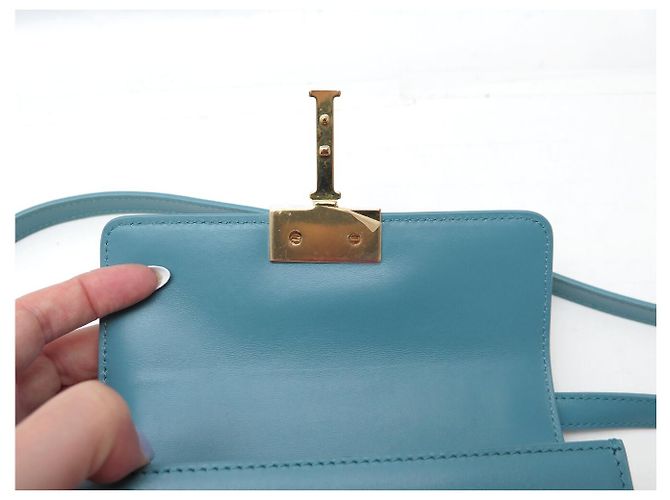 NUOVA BORSA A MANO DIOR MICRO 30 MONTAIGNE IN PELLE BOX CON TRACOLLA Turchese - vista 8