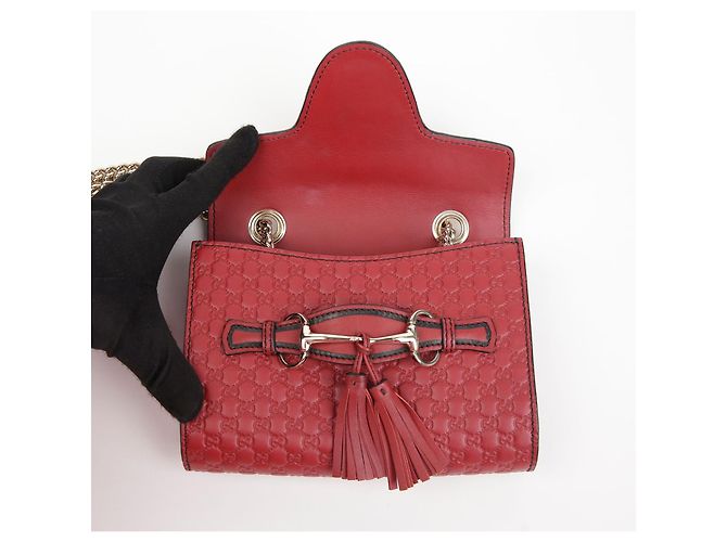 Gucci Borsa a tracolla Emily Mini Shoulder Rosso - vista 7