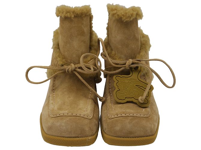 Mules Burberry con shearling in camoscio marrone Rosso - vista 2