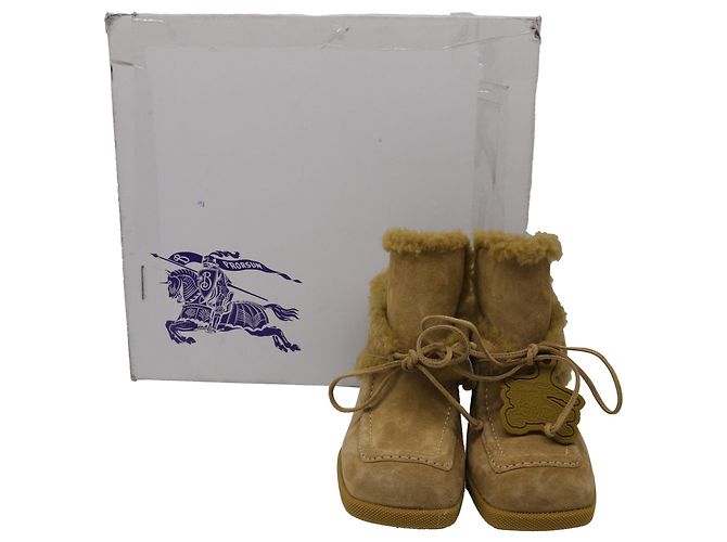 Mules Burberry con shearling in camoscio marrone Rosso - vista 6