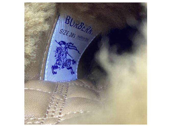 Mules Burberry con shearling in camoscio marrone Rosso - vista 9