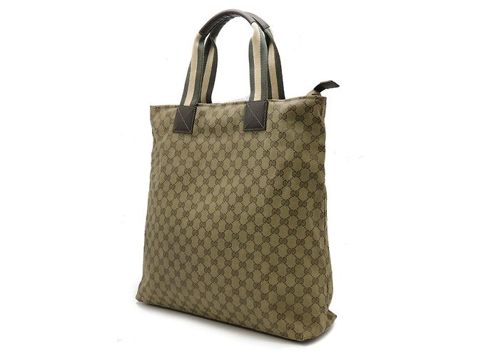 Borsa Tote Gucci GG Canvas Sherry Line Verde - vista 2