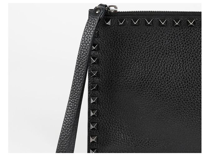 Valentino Garavani Clutch Rockstud Strap Nero - vista 2