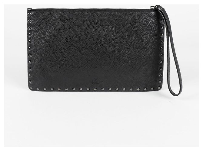 Valentino Garavani Clutch Rockstud Strap Nero - vista 3
