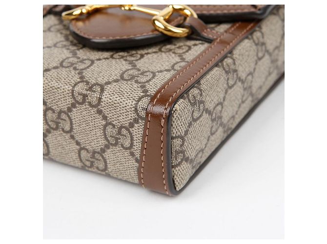 Gucci Borsa a tracolla mini Horsebit Marrone - vista 8