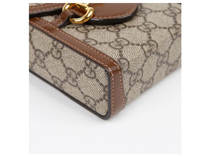 Gucci Borsa a tracolla mini Horsebit Marrone - vista 9