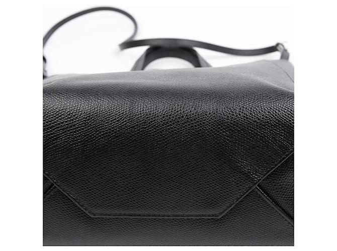 Céline Piccolo Cabas Verticale in Pelle e Borsa a Tracolla Nera Nero - vista 8