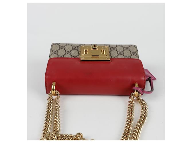 Padlock Gucci Borsa a tracolla e spalla con piccola catena e lucchetto Rosso - vista 7