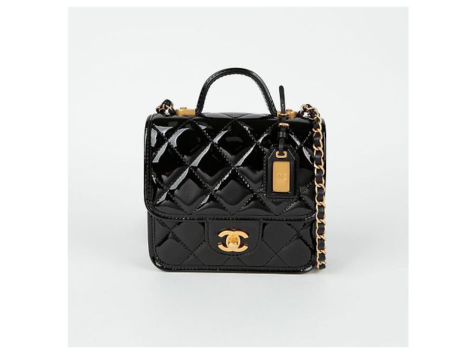 Chanel Shopper mit Klappe und Tragegriff Schwarz - Ansicht 2