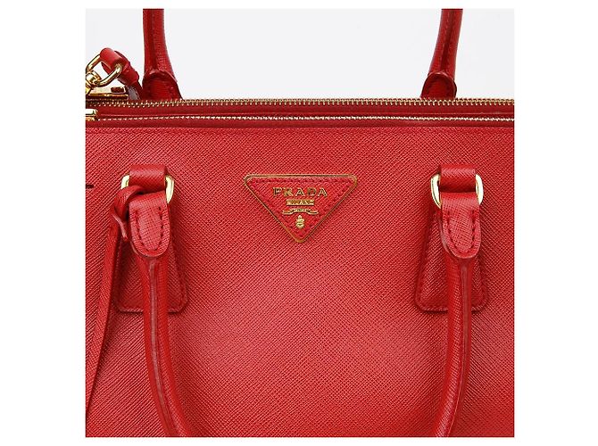 Prada Borsa a Tracolla Tote Saffiano Lux Rosso - vista 2