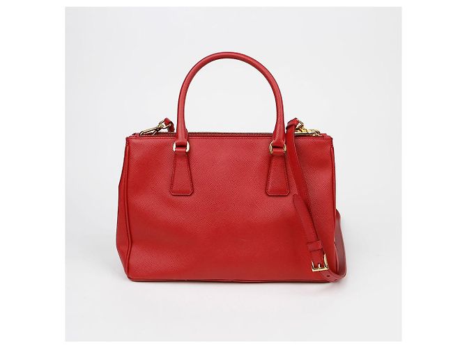 Prada Borsa a Tracolla Tote Saffiano Lux Rosso - vista 3