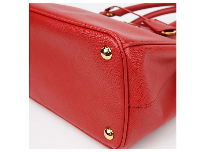 Prada Borsa a Tracolla Tote Saffiano Lux Rosso - vista 8