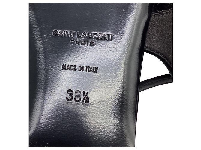 Sandali Saint Laurent Gia con cristalli in pelle nera Nero - vista 7