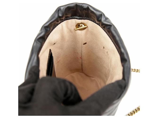 Gucci Mini Borsa Secchiello GG Marmont Nera Nero - vista 6