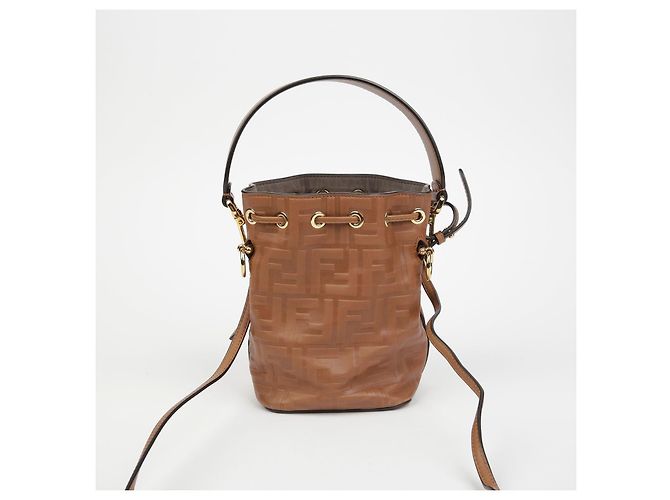 Fendi Borsa a secchiello mini Montreux da spalla Marrone - vista 3