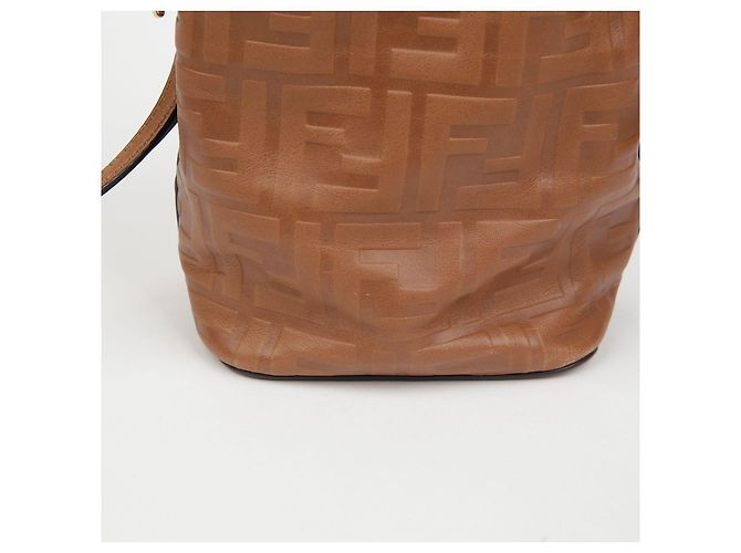 Fendi Borsa a secchiello mini Montreux da spalla Marrone - vista 5