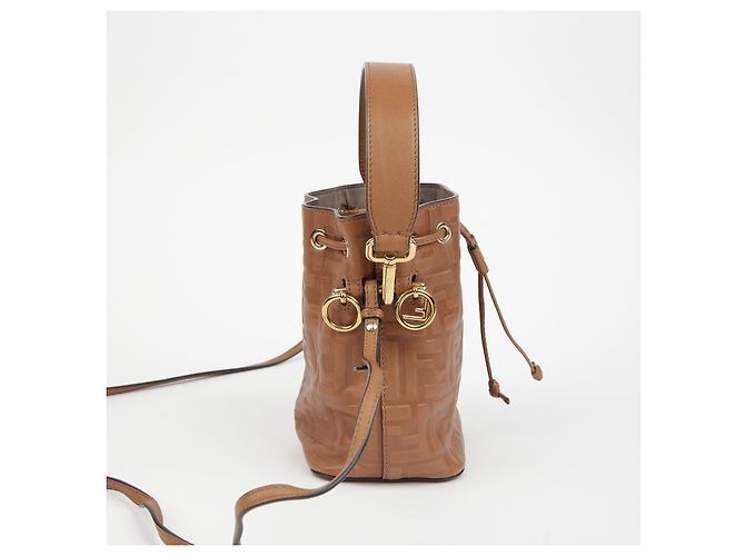 Fendi Borsa a secchiello mini Montreux da spalla Marrone - vista 6