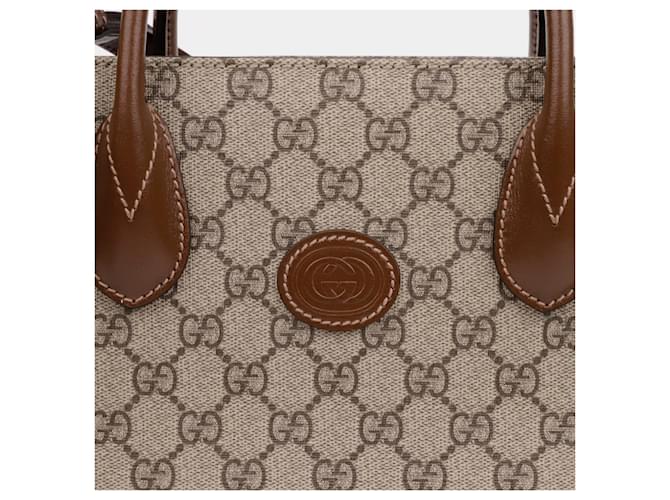 Gucci Borsa a spalla piccola Interlocking Marrone - vista 2