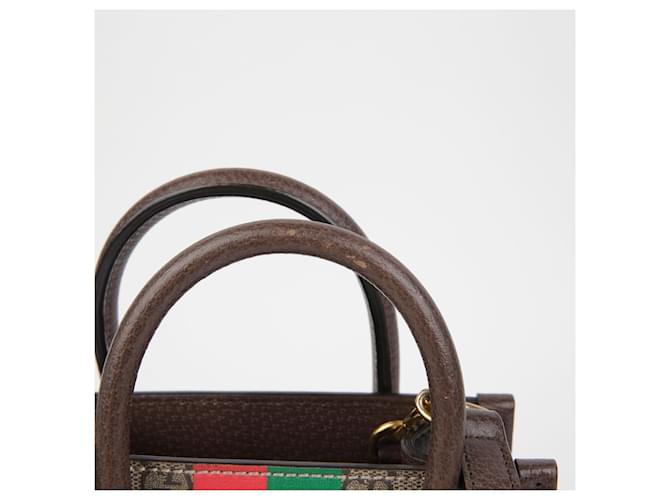 Gucci Mini Borsa a Spalla Interlocking Marrone - vista 4