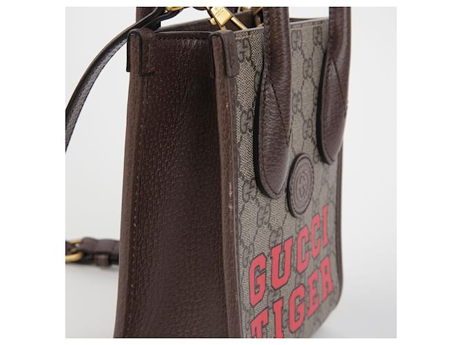 Gucci Mini Borsa a Spalla Interlocking Marrone - vista 6