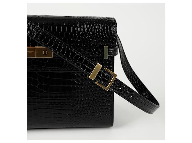 Saint Laurent Borsa a tracolla Manhattan Medium Nero - vista 3