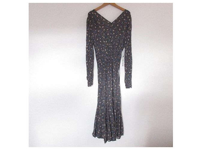 Autre Marque FRAY I.D DEVEAU bedrucktes Maxikleid Schwarz - Ansicht 2