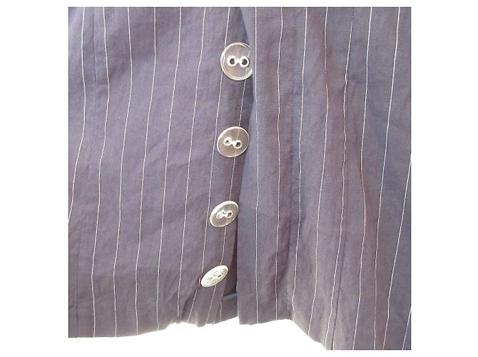 Autre Marque Falda-jersey stretch de lino Uhr Azul Azul marino - vista 10