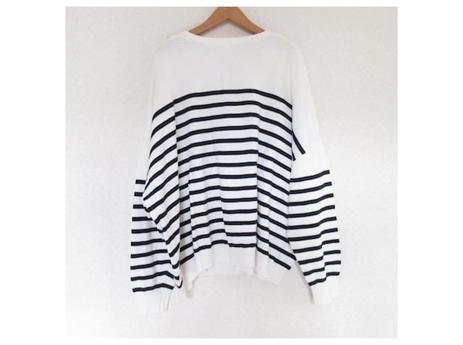Autre Marque IENA Border Wide Knit Pullover Blanco - vista 2