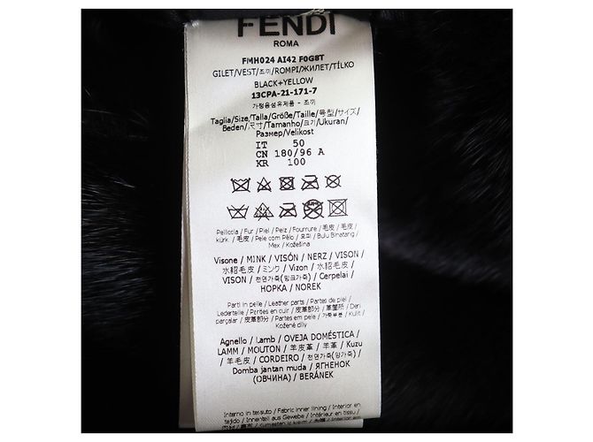Abrigo de VISÓN Fendi Negro Amarillo - vista 12