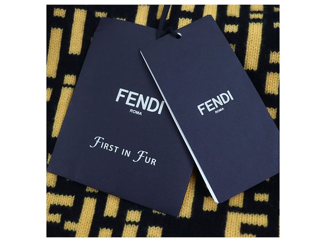 Abrigo de VISÓN Fendi Negro Amarillo - vista 15