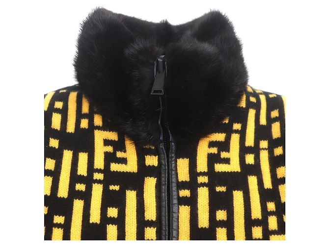 Abrigo de VISÓN Fendi Negro Amarillo - vista 4
